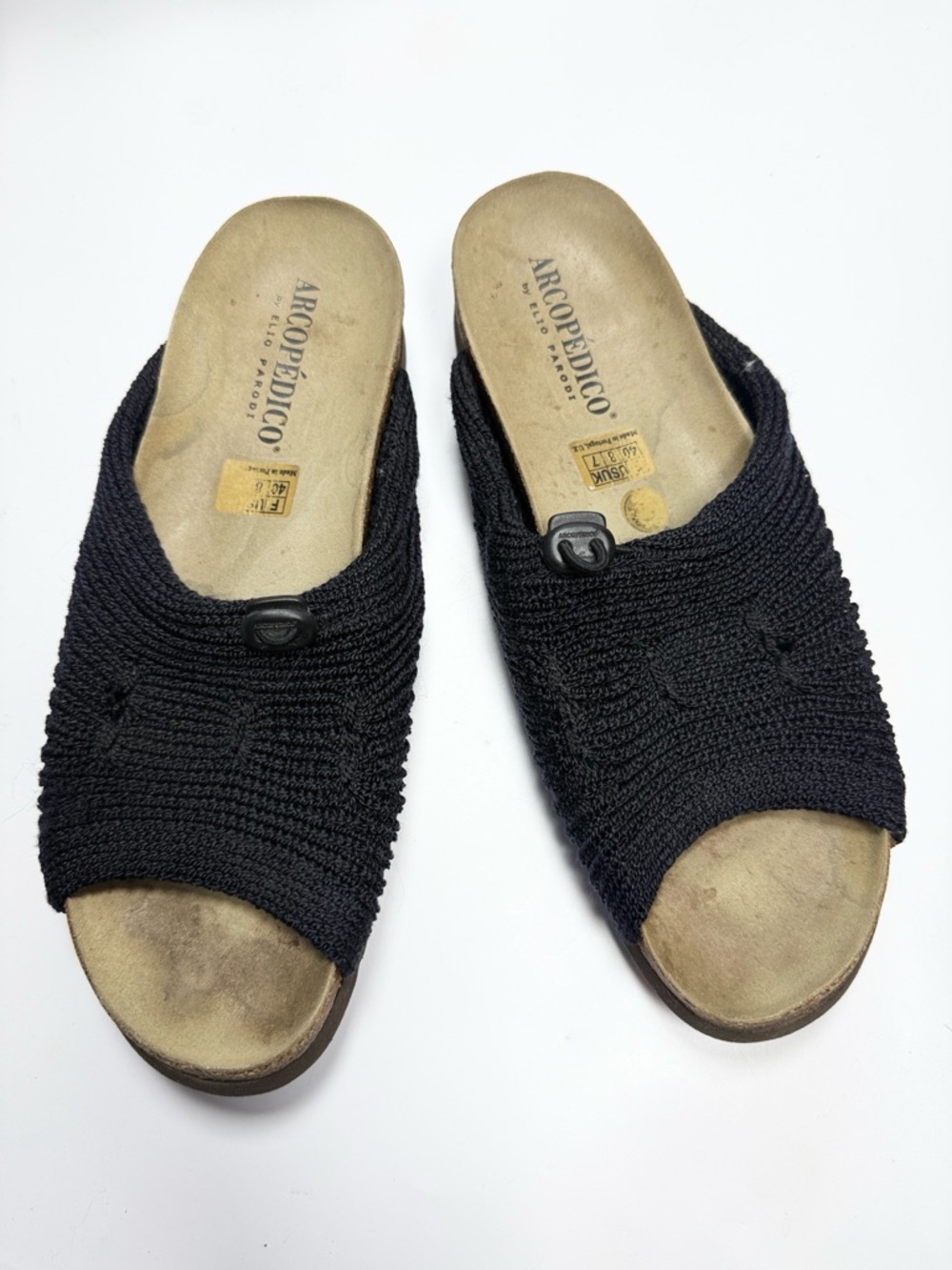 ARCOPEDICO Black Knit Open Back Slip On Comfort Shoes S-533 Sz EU 39 US 8-8.5